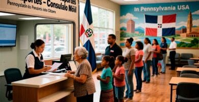 Dominicanos en Hazleton, Pensilvania, durante jornada consular móvil