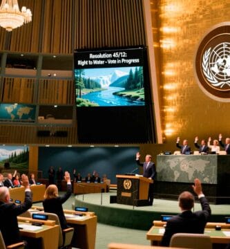 Sesión de la Asamblea General de la ONU durante votación de resolución sobre el derecho al agua